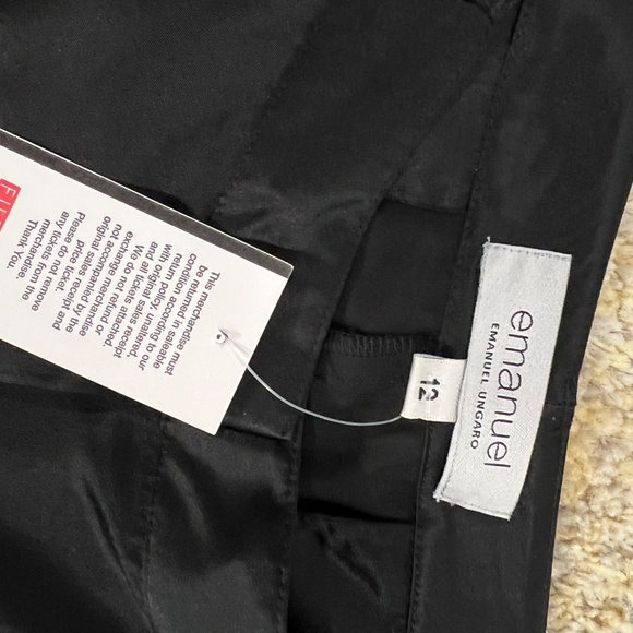 NWT Vintage Emanuel Ungaro 100% Silk Black Cargo Pants Size 12 - Picture 5 of 14